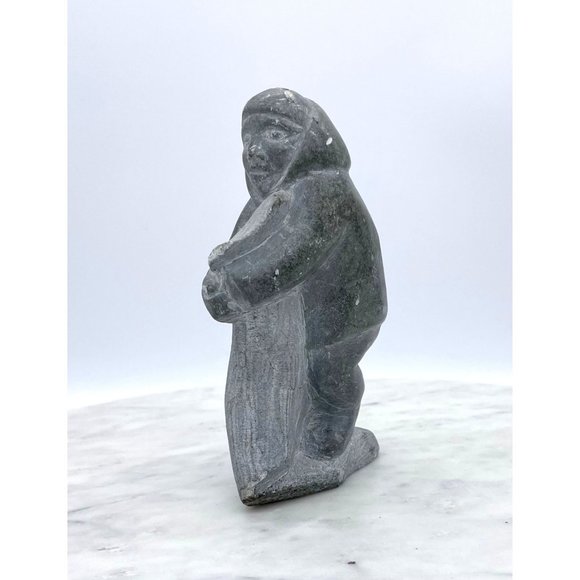 Soapstone Inuit Sculpture Carving Hand Carved Numbered Figure - Picture 10 of 14